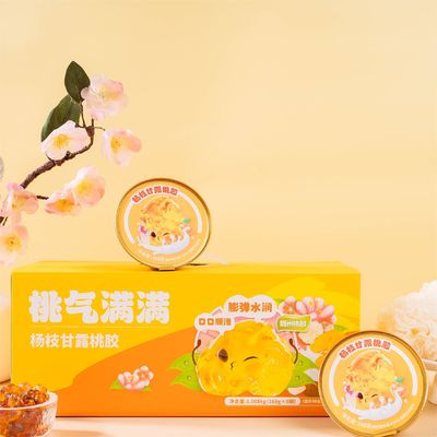 Guter Preis ODM Mango Pomelo Sago Weißes Schnee Pilz Pfirsich Kaugummi Dessert Tragbare Geschenkbox Online