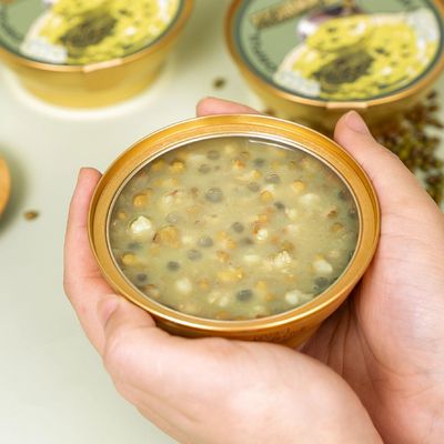 Guter Preis Pandan Mung Bohnen Lotus Samen Gelee Getränk 168g Unterstützt Verdauung Erfrischt Körper Bereit Sauberes Etikett zu essen niedriges Zucker Kräuter Snack Online